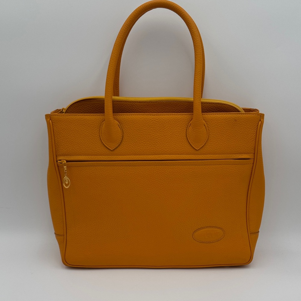Vintage Le Loup Paris Mustard Leather Tote Bag